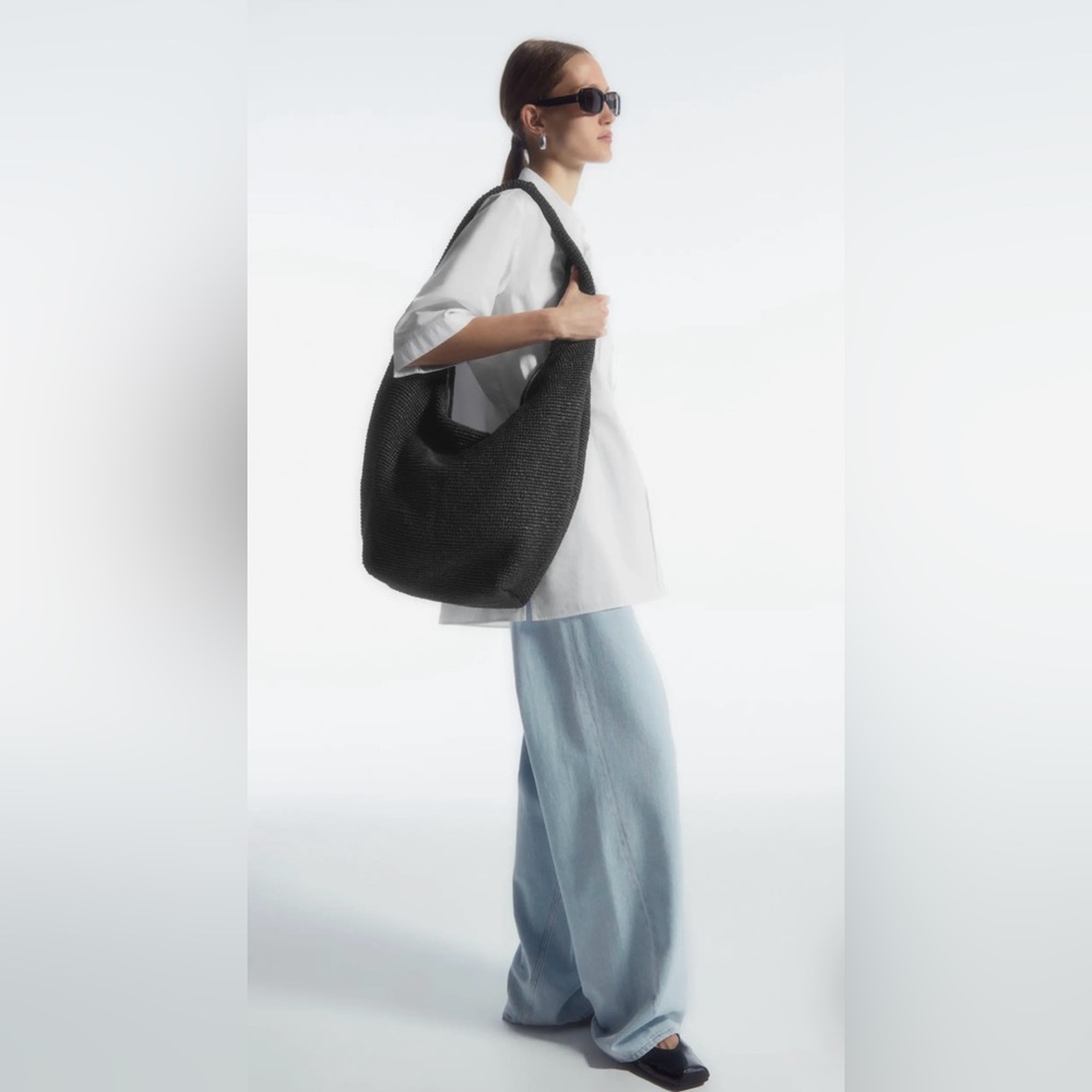 COS Raffia Sling Bag Black - NWT!